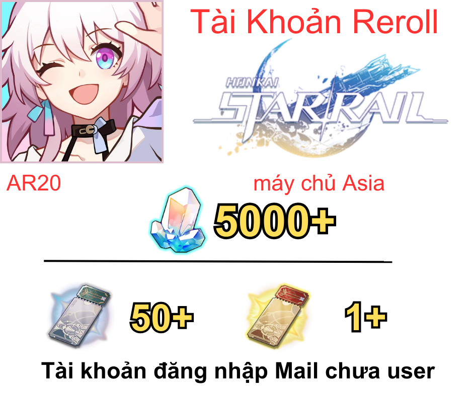 Honkai: Star Rail Reroll 5K+ Ngọc