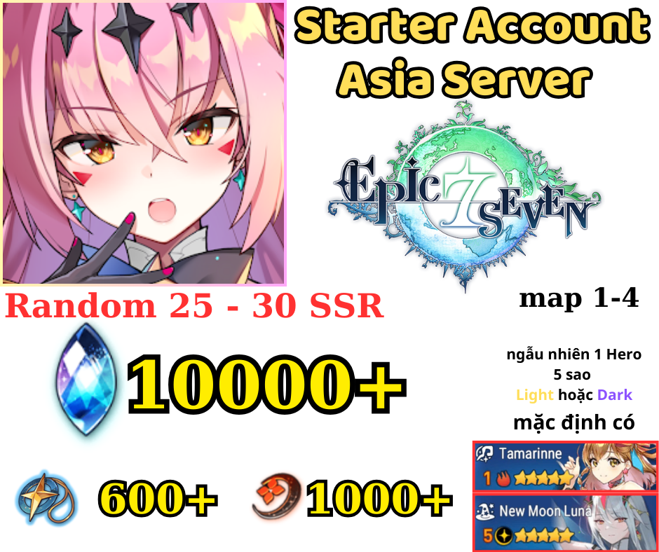 [ASIA]Epic Seven 10k+ Skystone - New Moon Luna + Tamarine